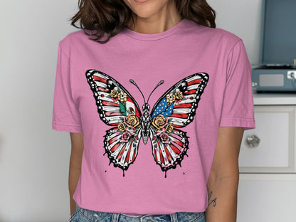 Vibrant Patriotic Butterfly Graphic Tee product type