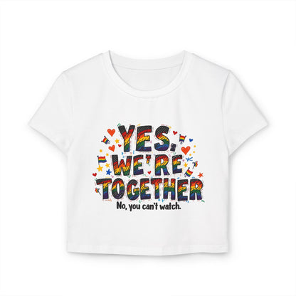 Colorful Yes We're Together Baby Tee - Cute Casual Top for Fun Gatherings