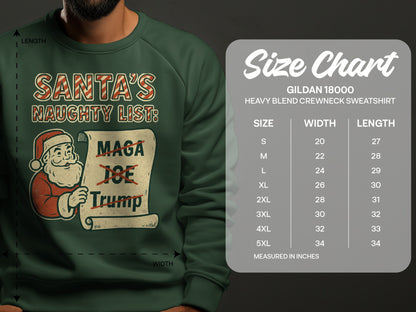Santa's Naughty List Crewneck Sweatshirt Holiday Gift