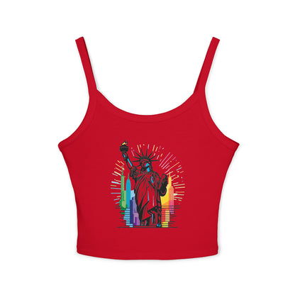 pride tank top Statue of Liberty Women's Spaghetti Strap Tank Top