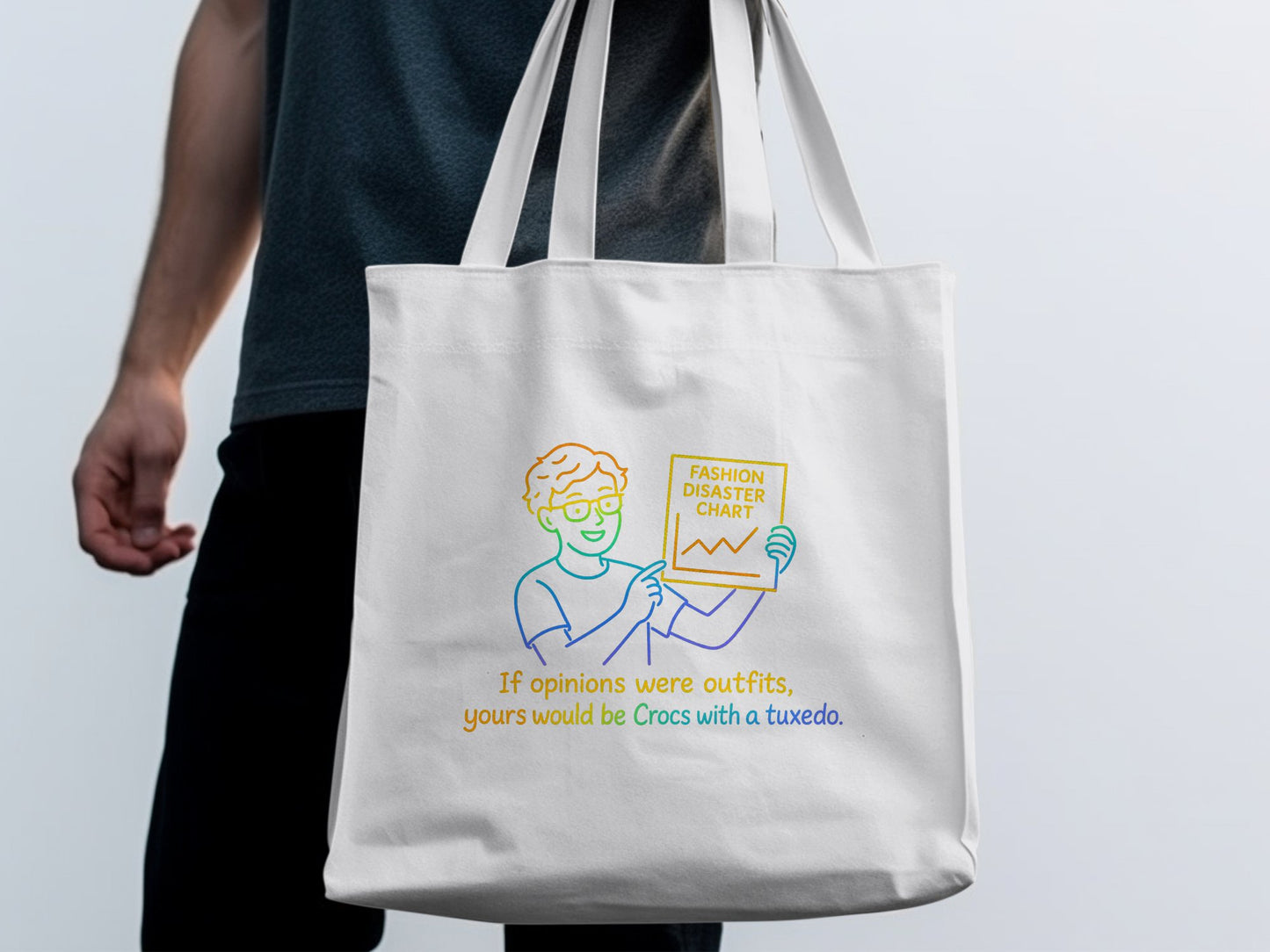 Fashion Disaster Chart Text Design Tote Bag product type