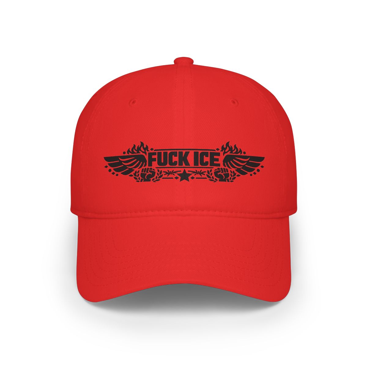 Bold Statement Red Fuck ICE Hat with Graphic Design