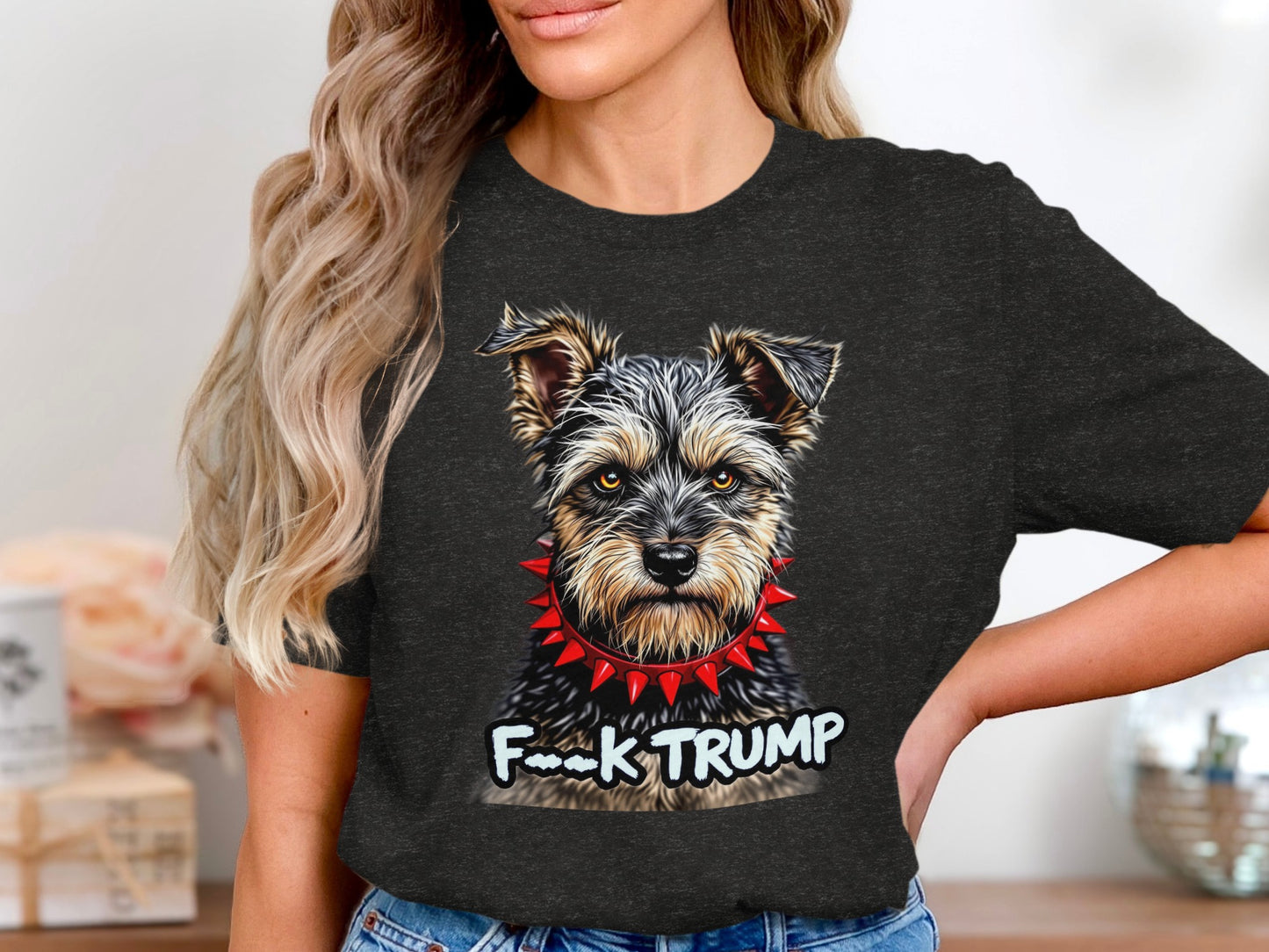F---K Trump Graphic Dog Illustrated T-Shirt product type