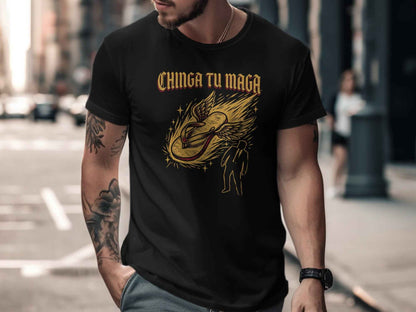 Chinga Tu MAGA T-Shirt, Anti Trump Political Tee, La Chancla Resist Shirt, Winged Flip Flop Funny Protest T-Shirts, Sarcastic Gift