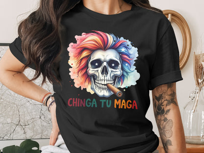 Colorful Skull with Stars and Cigar T-Shirt product