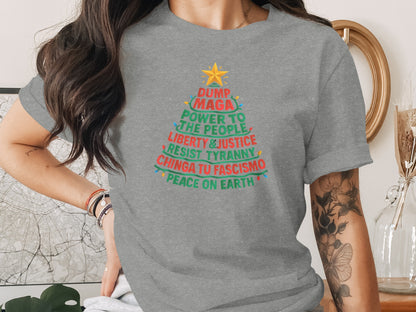 Dump MAGA Peace on Earth Christmas T-shirt