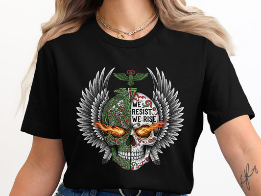 We Resist We Rise Skull Winged Design T-Shirt product