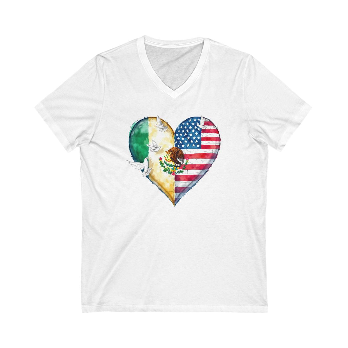 Heart Shaped Flag Design Short Sleeve Shirt Product