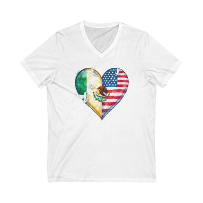 Heart Shaped Flag Design Short Sleeve Shirt Product
