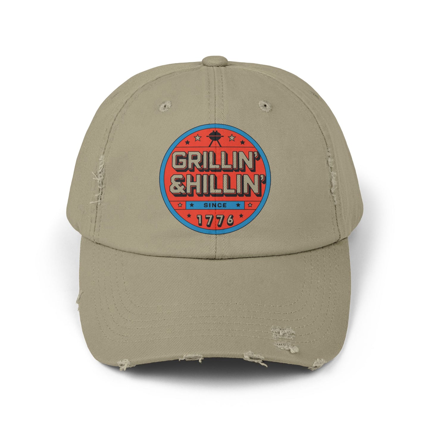 Grillin' Shillin' Unisex Distressed Cap - Casual Outdoor Hat for BBQ Lovers