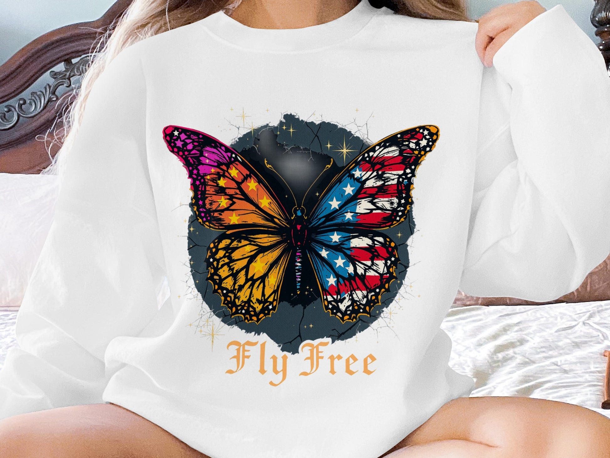 Vibrant Butterfly Fly Free Sweatshirt product