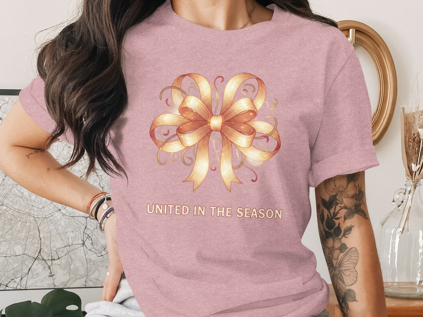 United in the Season Bow Design T-Shirt