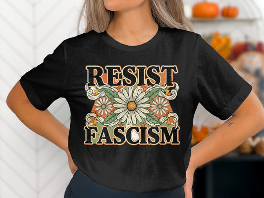 Resist Fascism Daisy Design T Shirt product