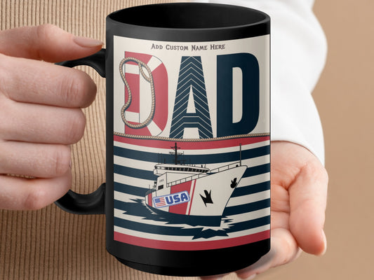 Personalized Dad Ship Graphic Custom Name Mug product type