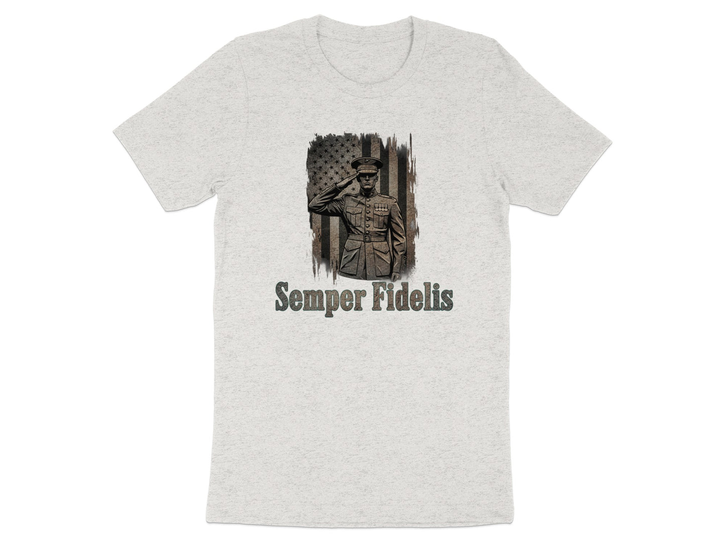 Semper Fidelis Saluting Officer Graphic T-Shirt