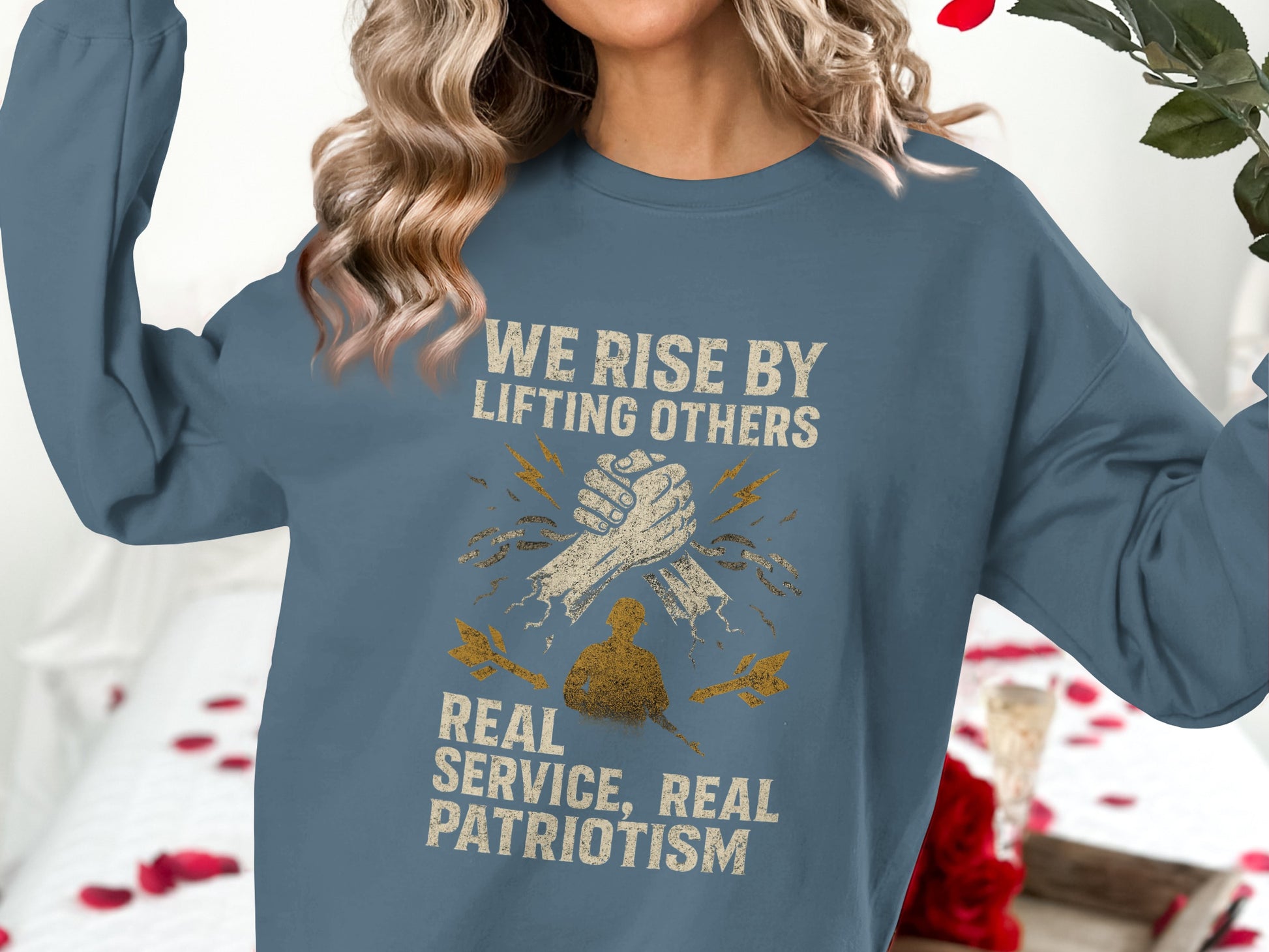 We Rise By Lifting Others Patriotic Graphic Shirt product