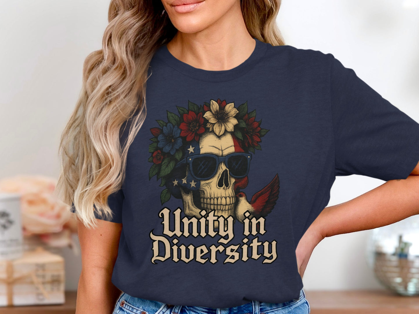 Unity in Diversity Skull Graphic T-shirt