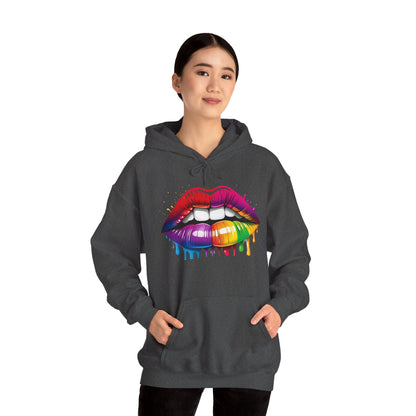 Pride hoodie Rainbow Dripping Lips Hoodie | Unisex Sweatshirt for Pride, LGBTQ+ Events, Casual Wear, Gift Idea, Vibrant Streetwear