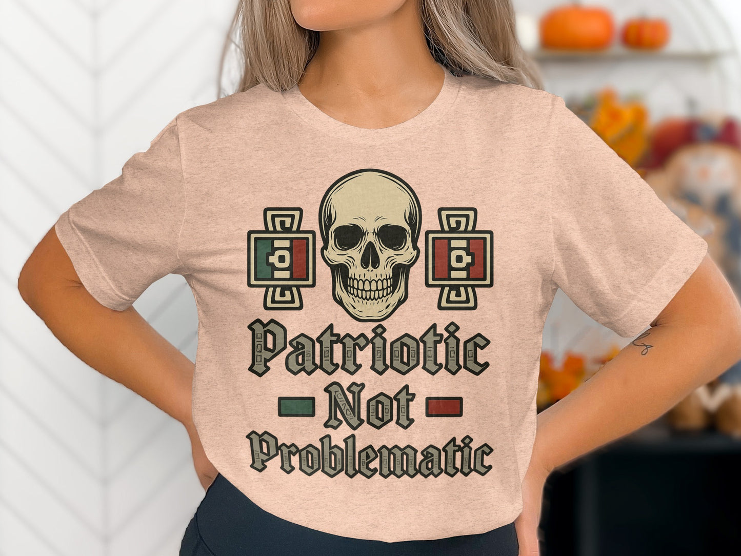 Patriotic Not Problematic Skull Graphic Tee