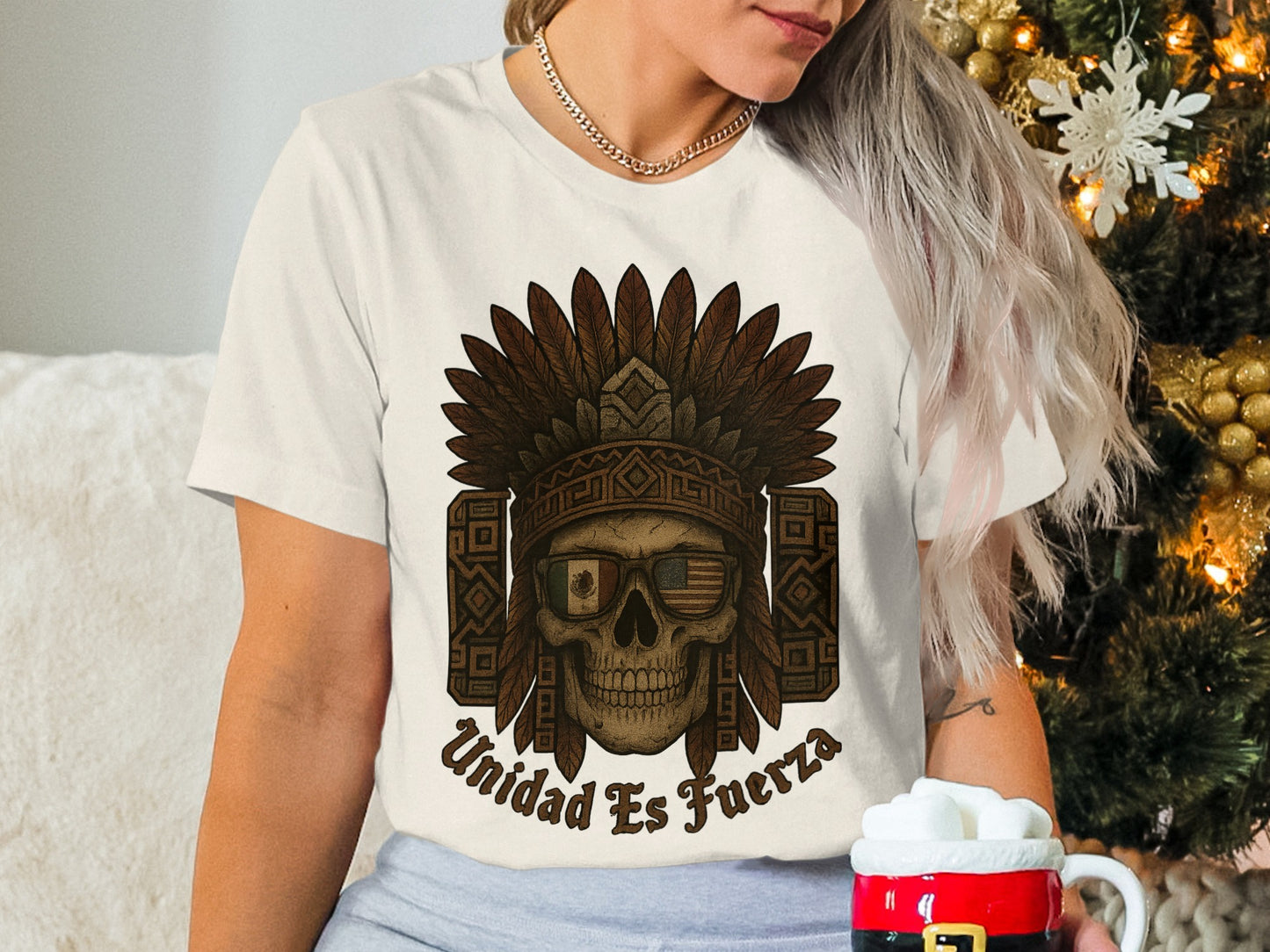 Unidad Es Fuerza Unique Skull Graphic T-Shirt