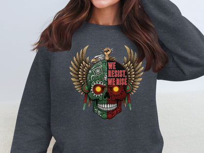 We Resist We Rise Skull Wings Design Sweatshirt product