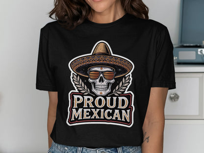 Proud Mexican Skull with Sombrero Design Shirt product type