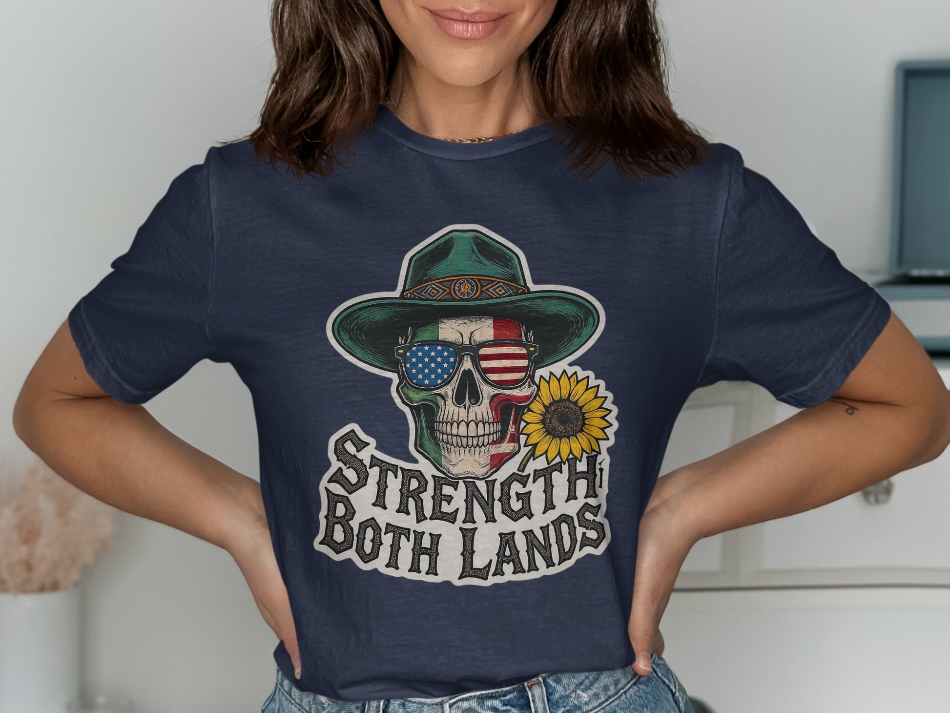 Strength Both Lands Skull Graphic T-shirt product