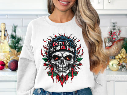 Born to Blend Cultures Skull Sweatshirt product