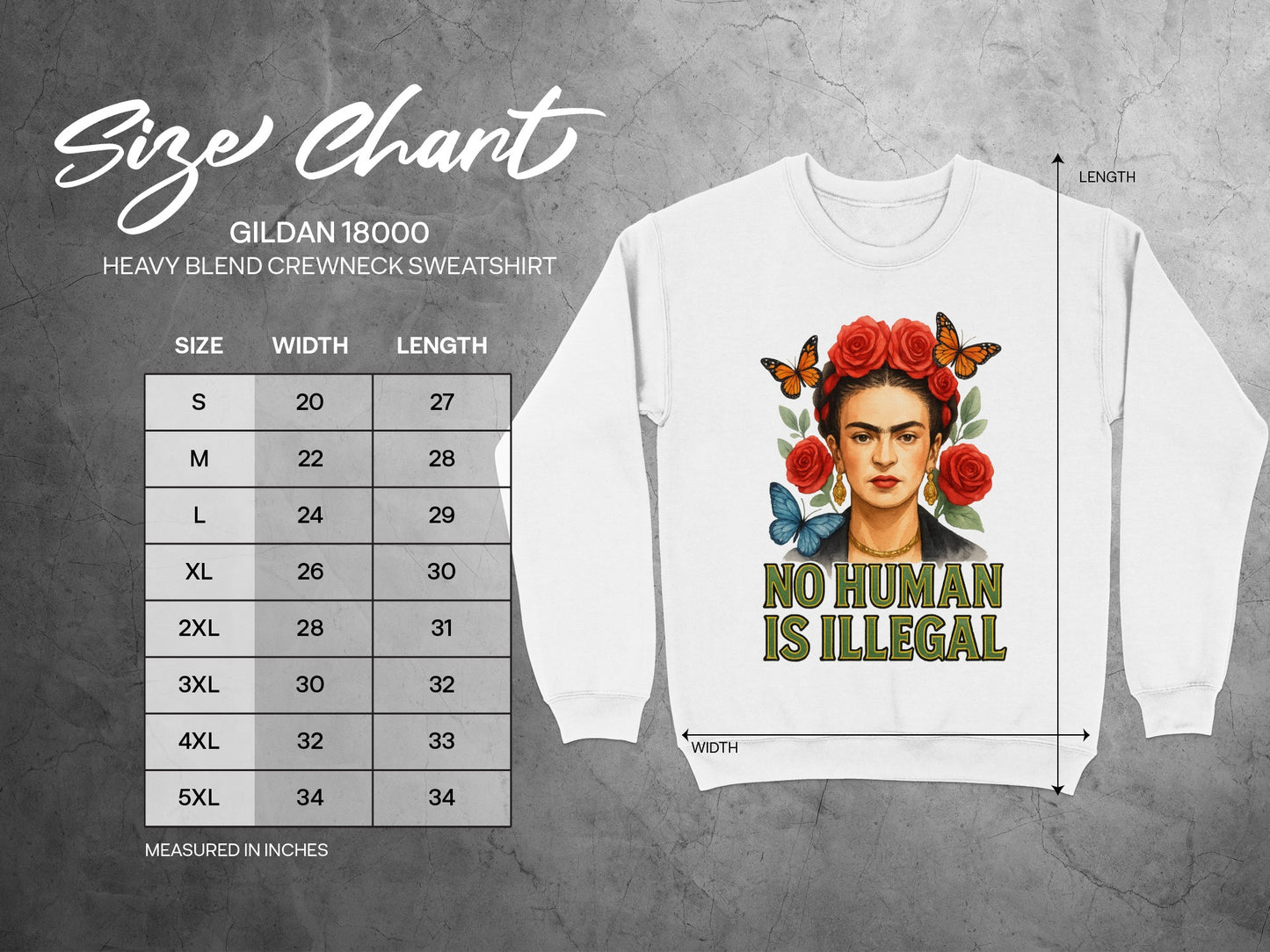 No Human Is Illegal Heavy Blend Crewneck Sweatshirt