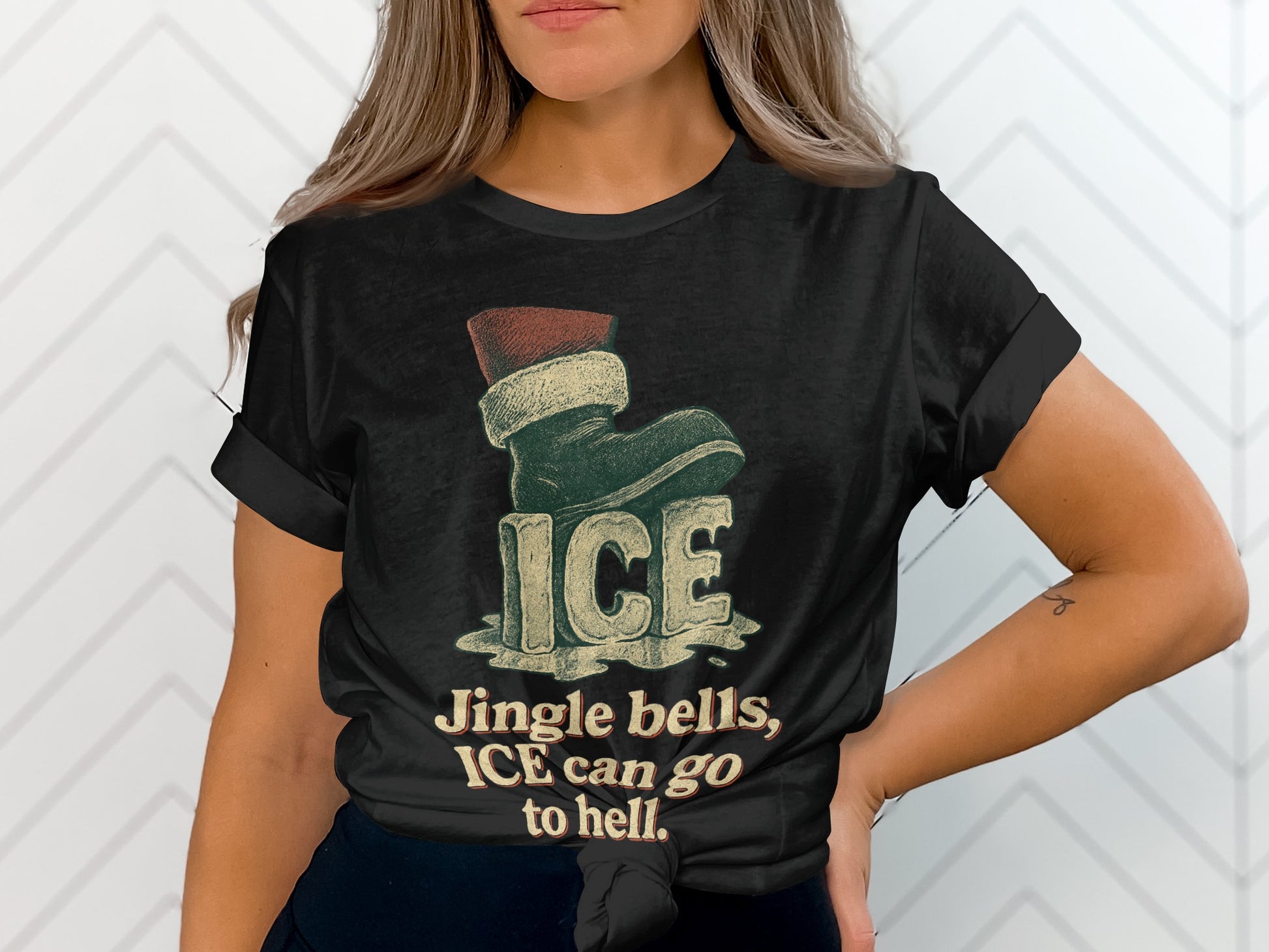 Jingle Bells ICE Can Go To Hell Graphic Tee