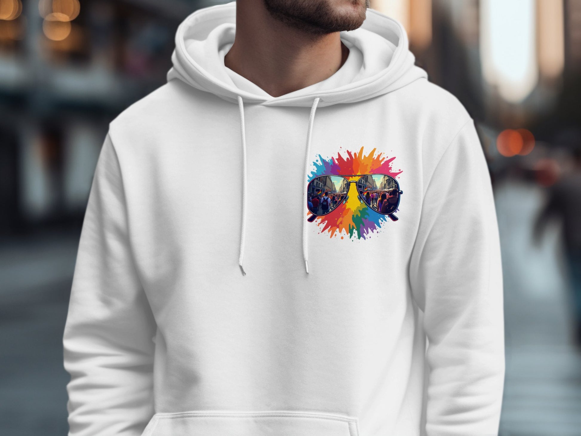 Vibrant Sunglasses Splash Art Hoodie product type
