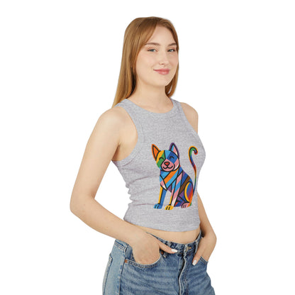 Pride tank top Colorful Cat Graphic Racer Tank Top for Women