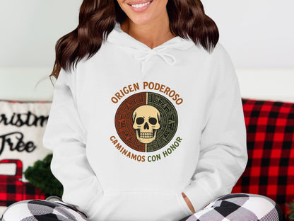 Origen Poderoso Caminamos con Honor skull hoodie product type
