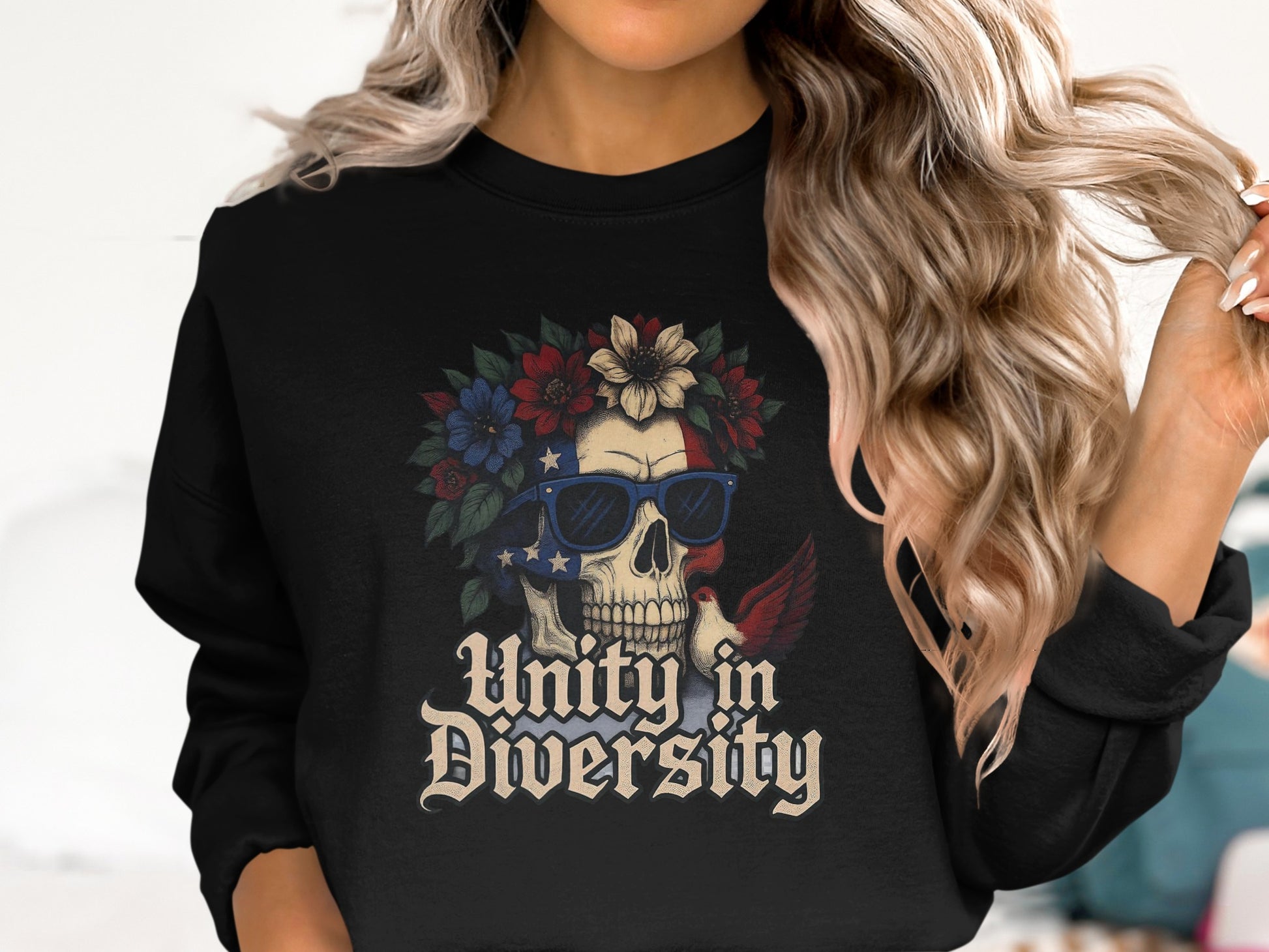 Unity in Diversity Skull Graphic Sweatshirt product type