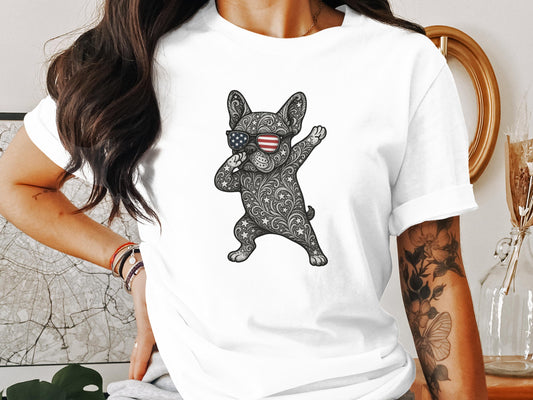 Stylish French Bulldog with Sunglasses T-shirt product type