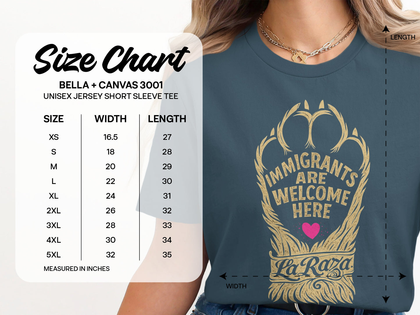 Immigrants Are Welcome Here La Raza Unisex Jersey Tee