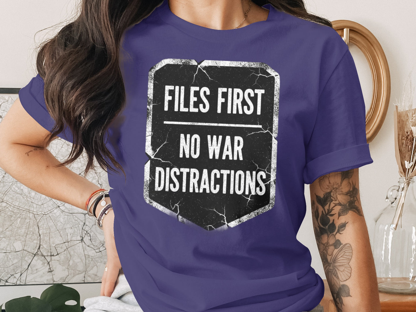 Files First No War Distractions Graphic T-Shirt
