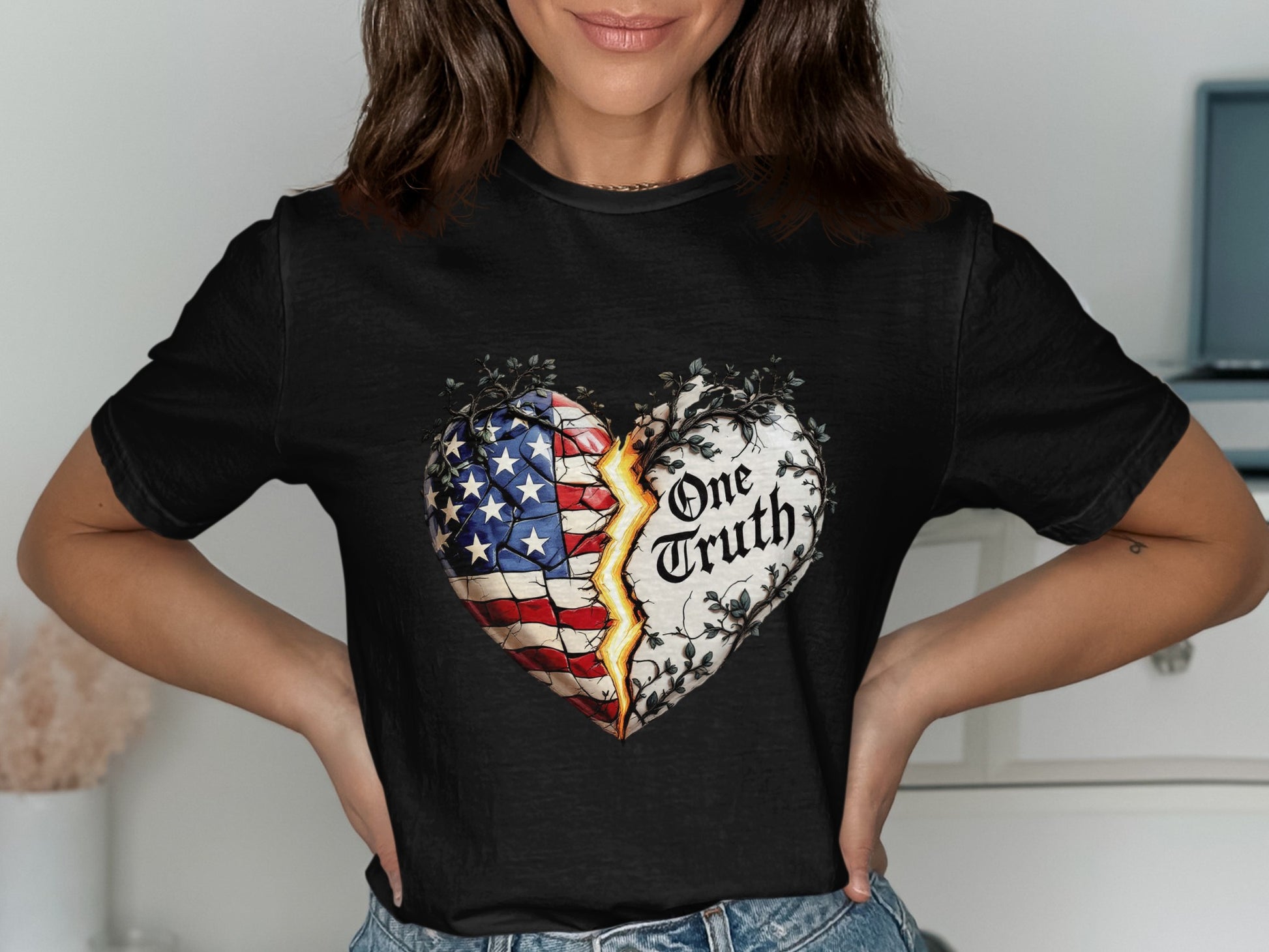 Patriotic Heart One Truth Graphic T-shirt product