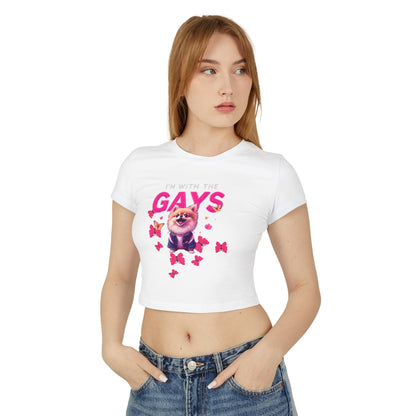 Women's Baby Tee - I'm With The Gays, Fun & Cute LGBTQ+ T-Shirt