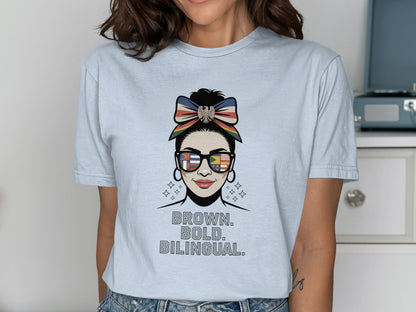 Brown Bold Bilingual Graphic Tee Shirt product type