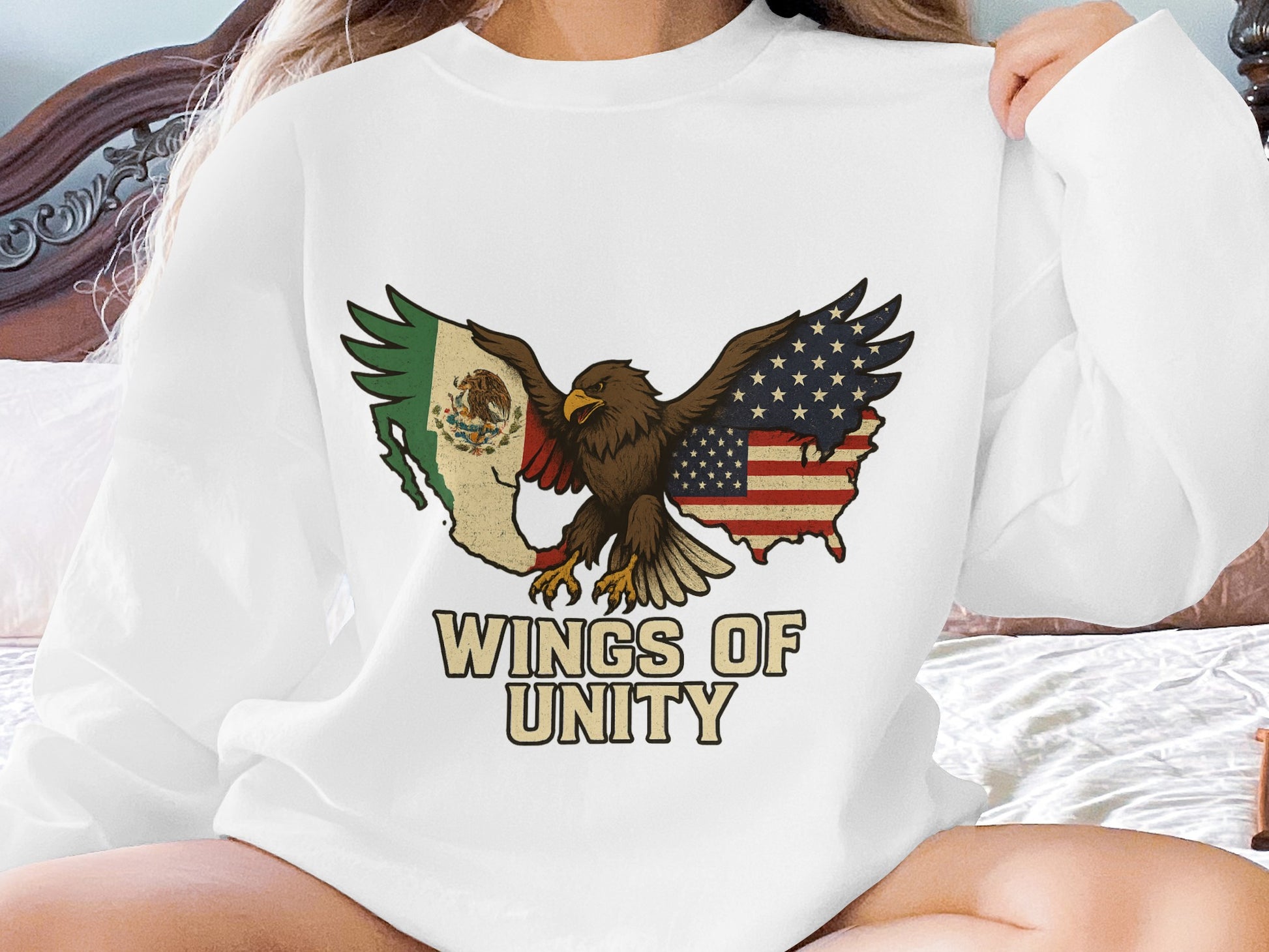 Wings of Unity Patriotic Eagle Graphic Sweatshirt product