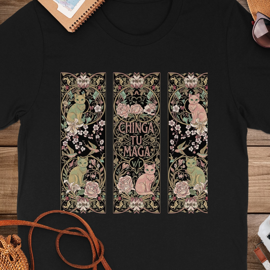 Chinga Tu Maga Cat Design Print Tee Product