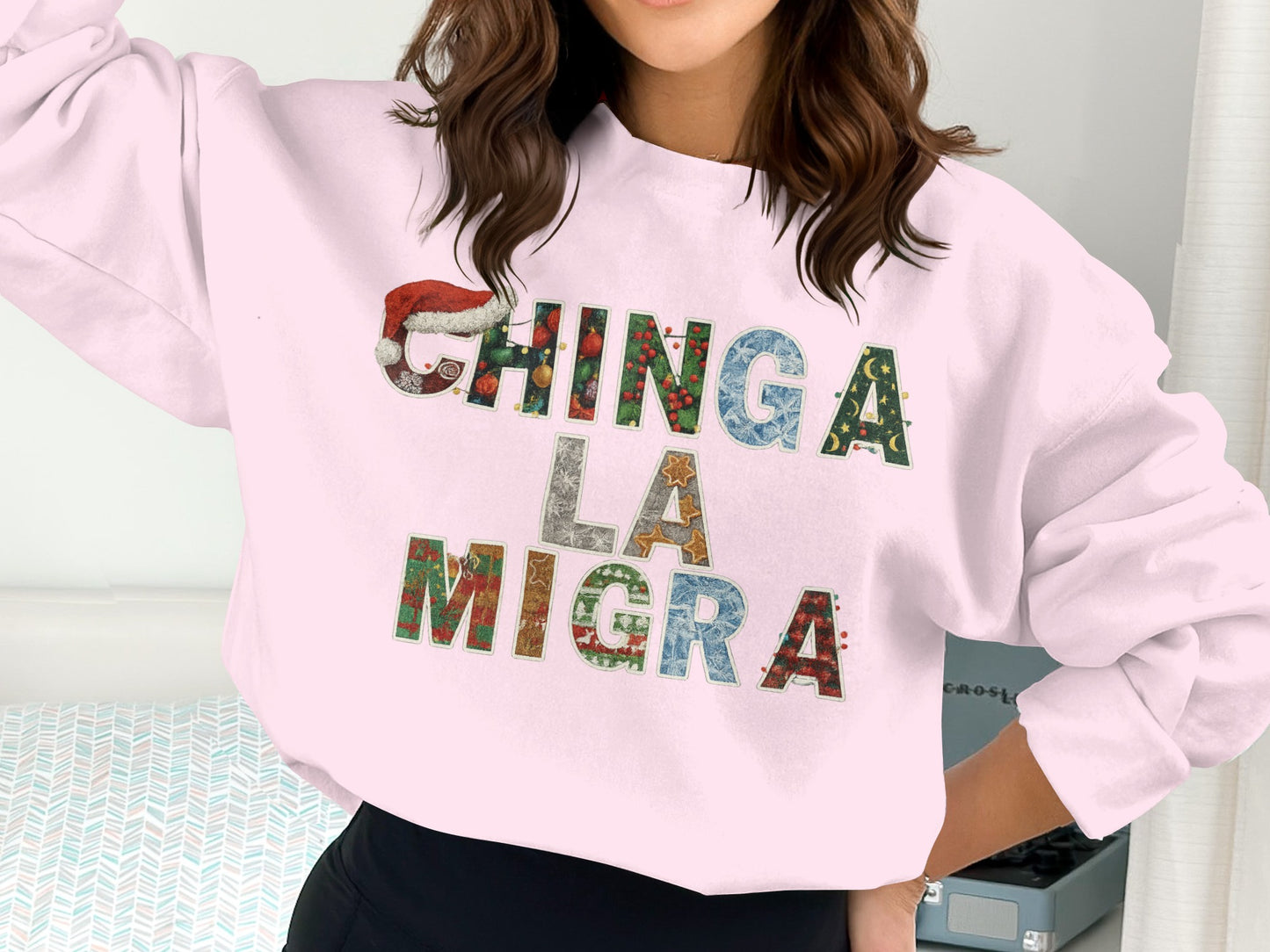 Chinga La Migra festive holiday themed sweater