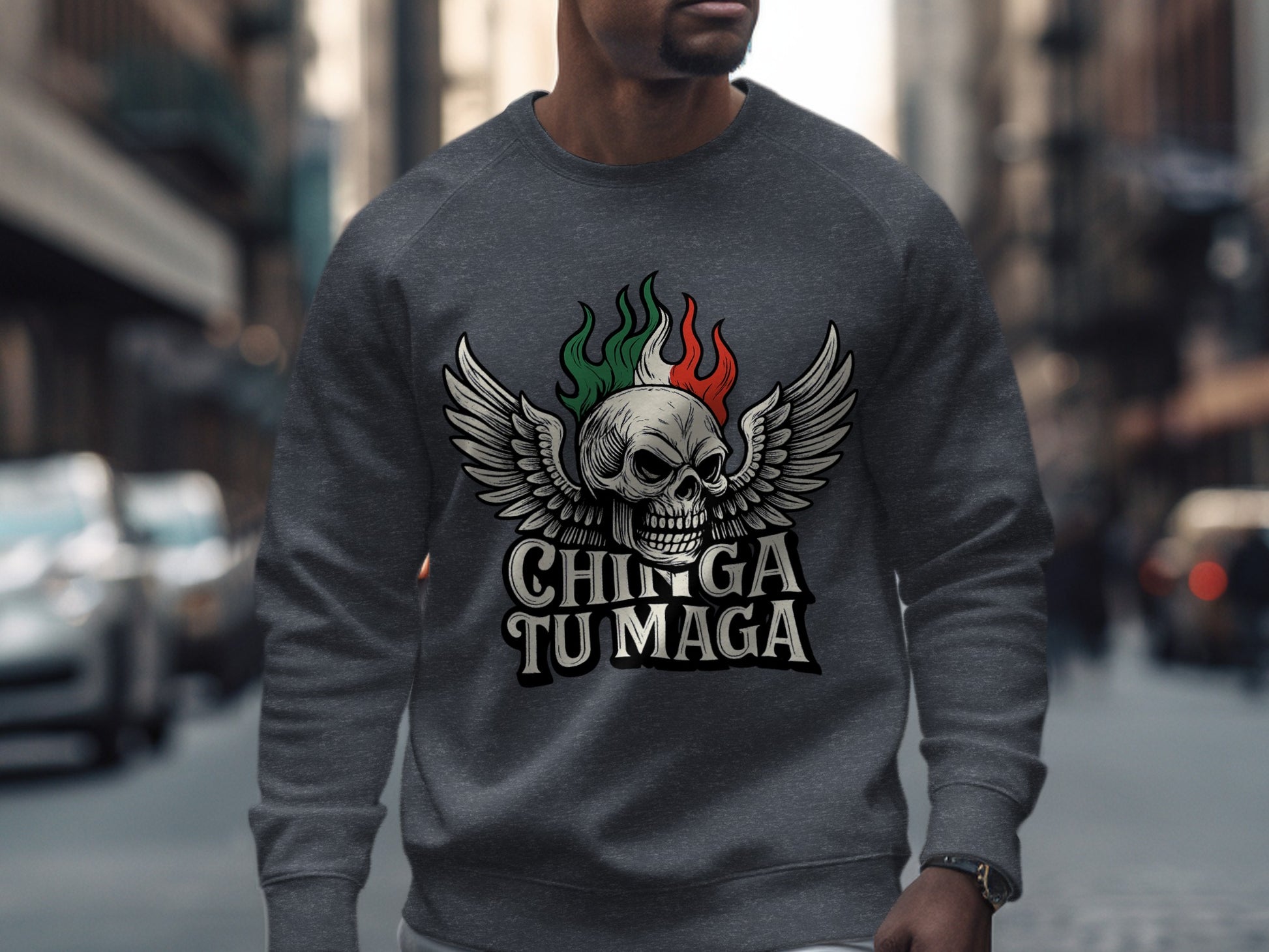 Chinga Tu Maga Winged Skull Streetwear product