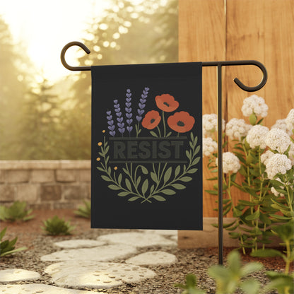 Resist Floral Garden Flag — Decorative Political Garden Banner