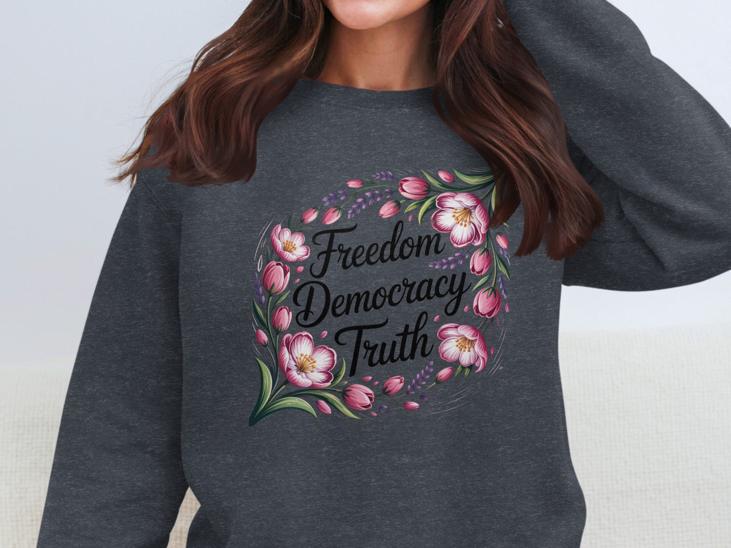 Freedom Democracy Truth Floral Pattern Sweatshirt product