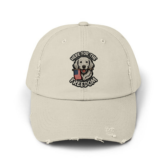Here For The Freedom Embroidered Baseball Cap product