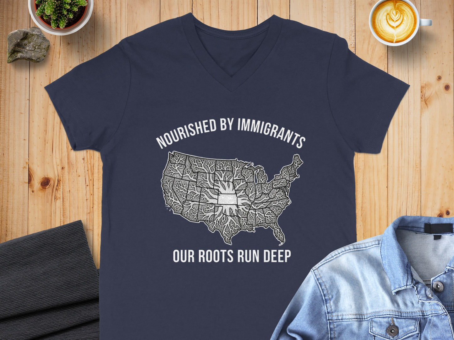 Nourished by Immigrants Our Roots Run Deep T-shirt