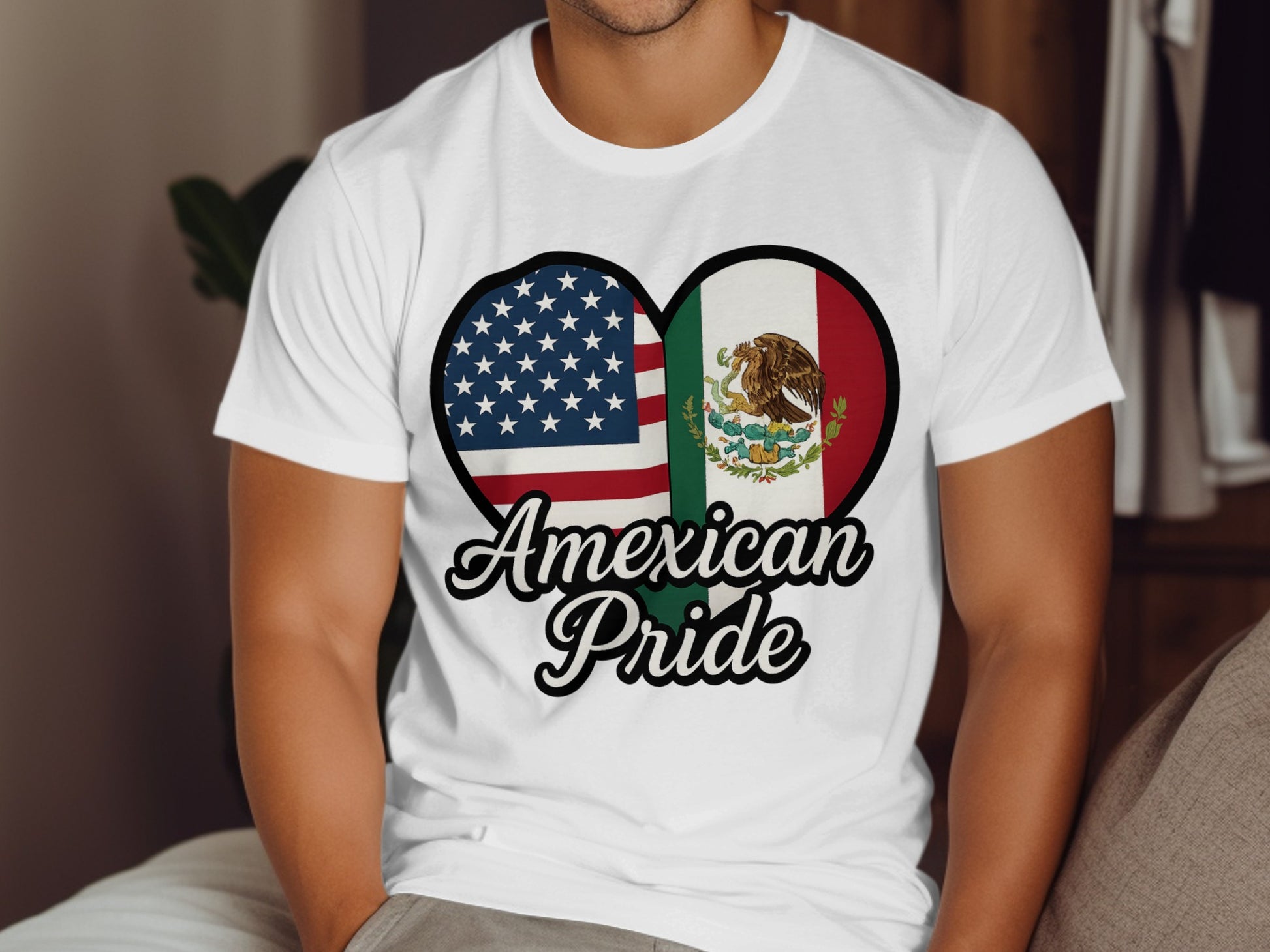 American Mexican Heart Design Amexican Pride T-shirt product