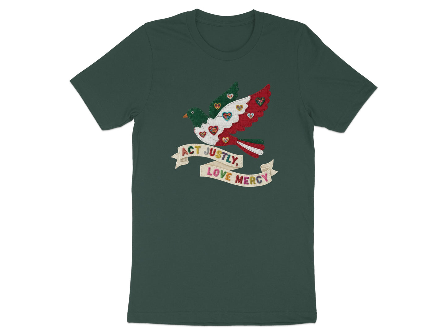 Act Justly Love Mercy Dove Graphic T-shirt